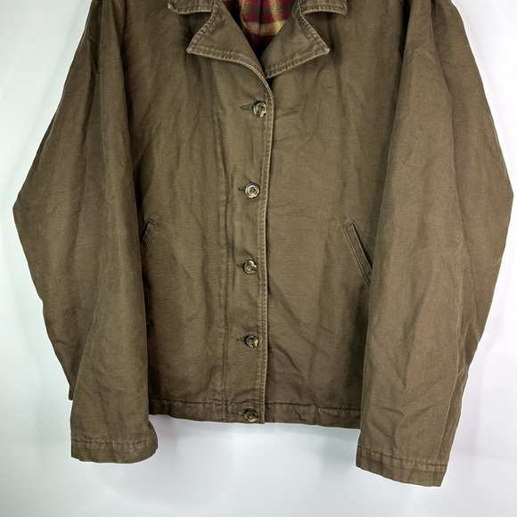 Vintage Eddie Bauer Brown Lined Chore Coat Size Large - Picture 3 of 8